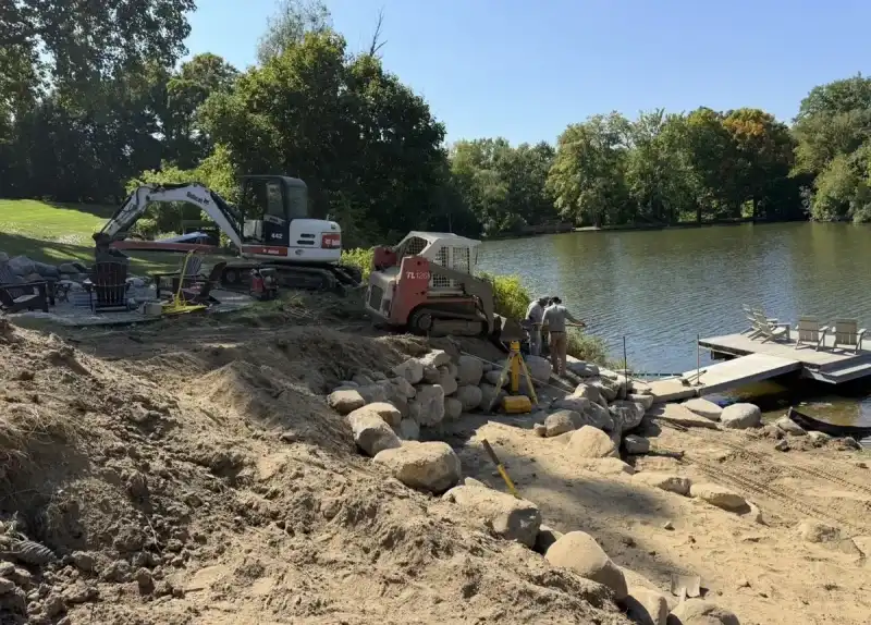 Earth Art crew and equipment on Oakland County jobsite