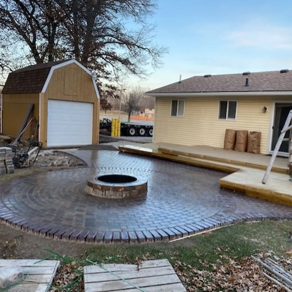 Techo-Bloc paver patio installed by Earth Art Landscaping